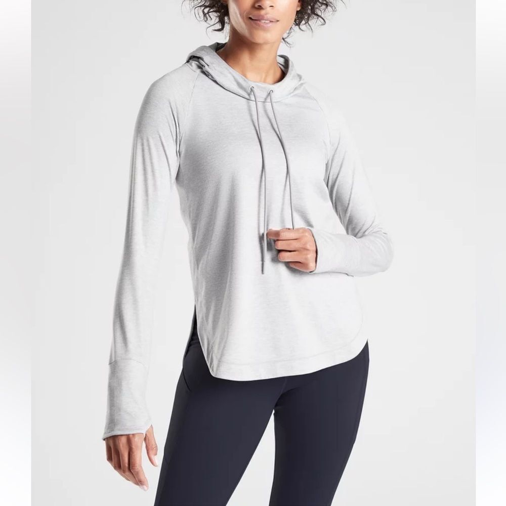 Athleta C.Y.A. Uptempo Hoodie Sweatshirt Light Heather Grey Size XS #382882